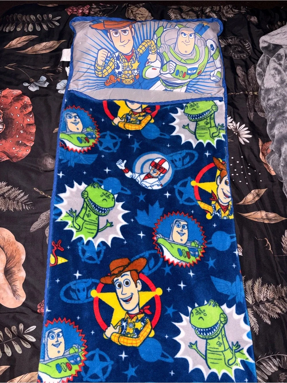 Disney Toy Story Toddler Nap Mat Slumber Bag Pillow Buzz Woody Forky NWOT